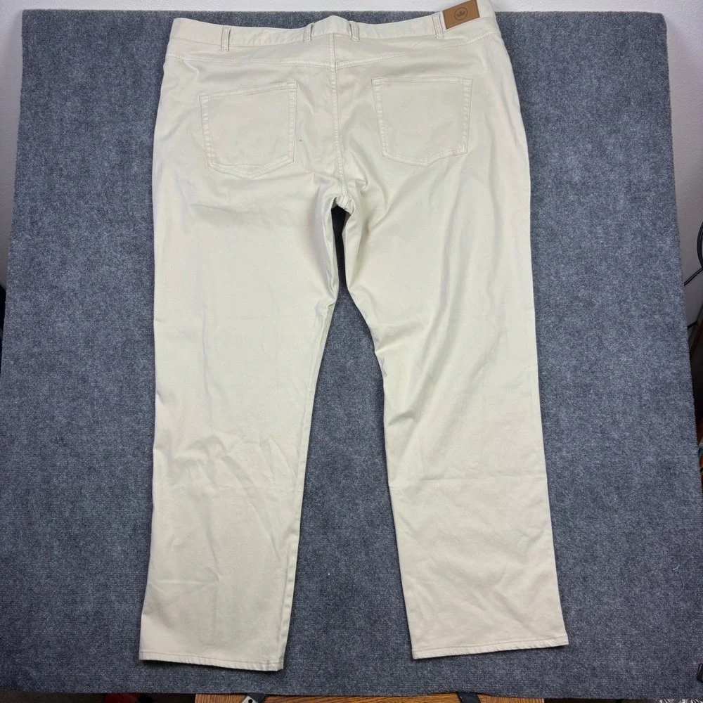 Peter Millar Pants Mens 50 Beige Sateen 5-Pocket Straight Leg Casual Trousers